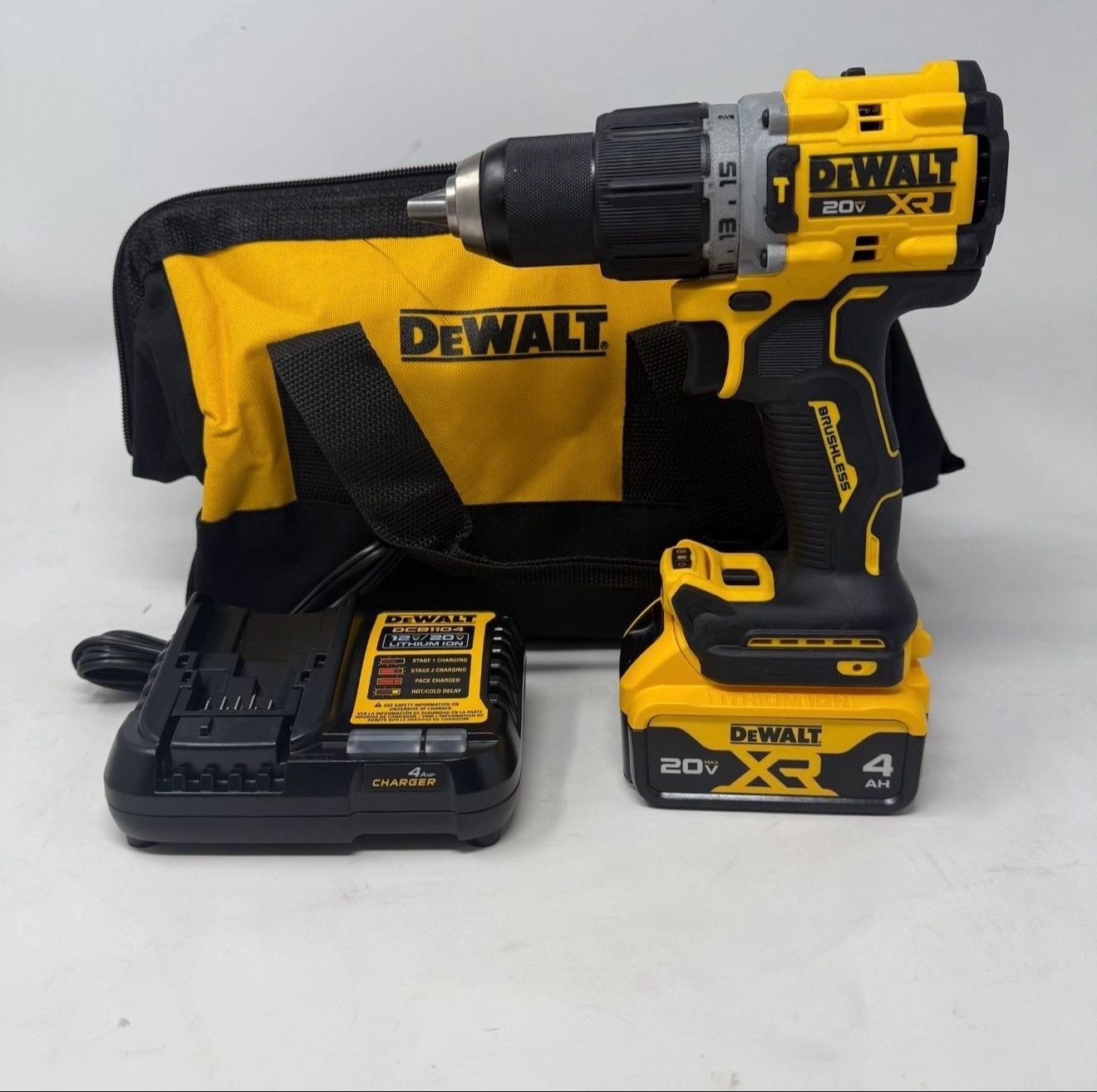 Dewalt 20V Lithium-Ion Compact Cordless 1/2 in. Hammer Drill with 20V MAX XR 4 Ah Battery Pack and Charger