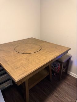 Dinning table with bench and stools