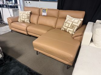 Genuine leather sectional! With recliner! 🎉💙🥺