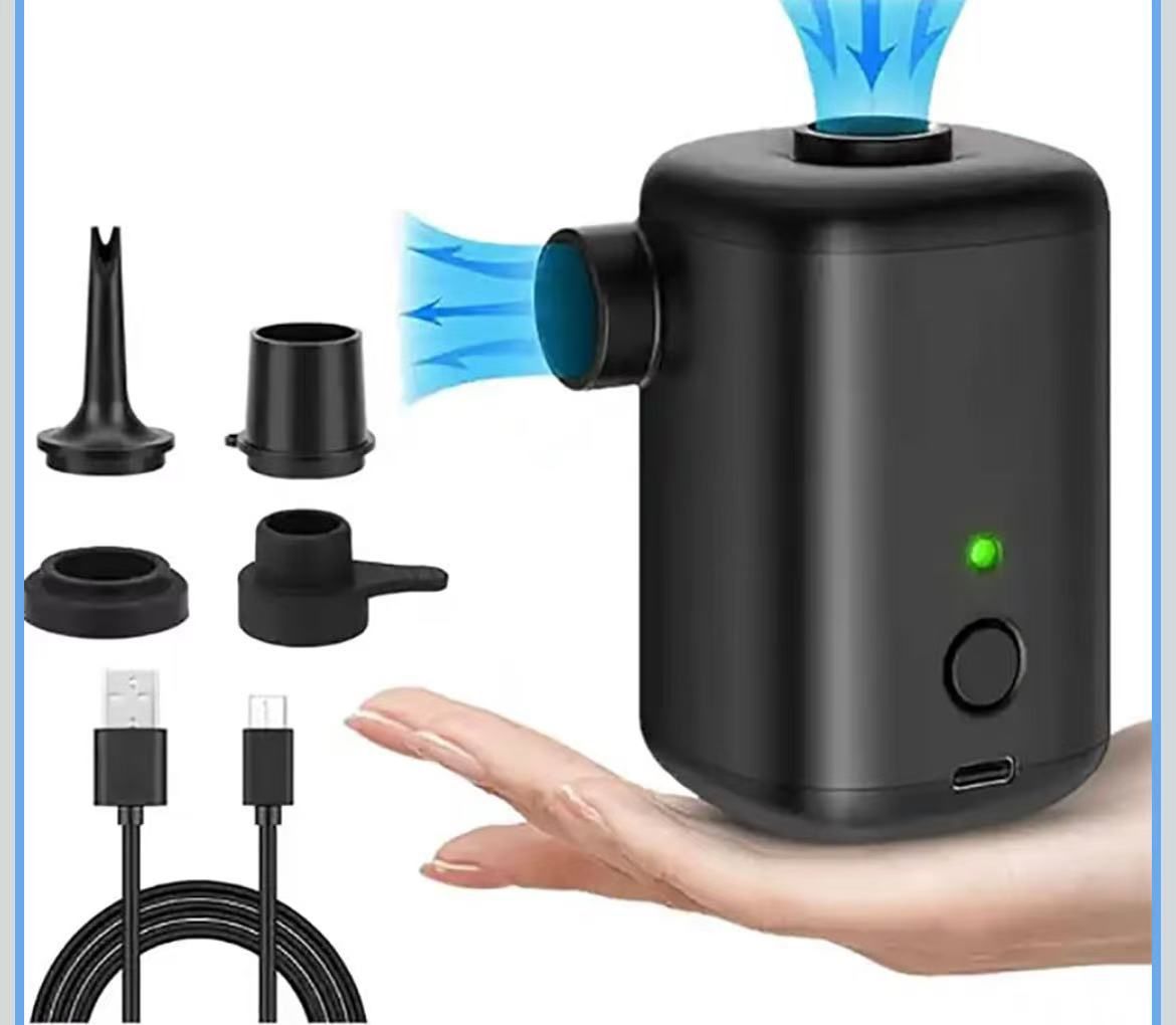 Brand New Paddle Board Pump, Portable Air Compressor with 4 Nozzles, 4000Pa Inflation Pressure and 3000mAh Battery Capacity, for Inflatable Stand Up P