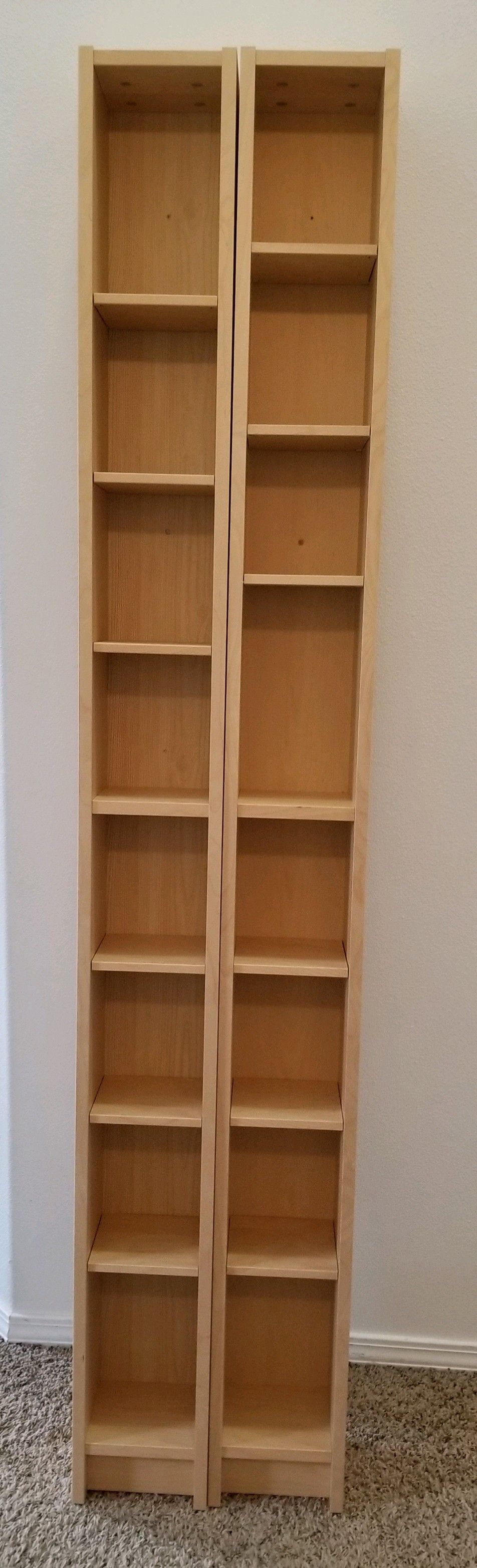 Two IKEA CD/MOVIE storage shelves