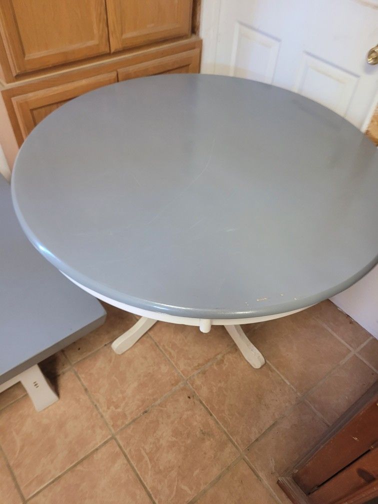 Kitchen Table (Only)  Painted Grey And White 