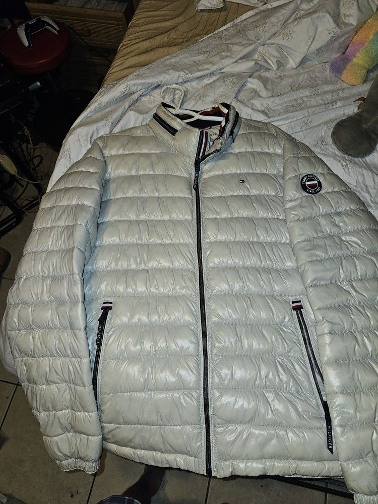 A Large White Tommy Hilfiger Jacket