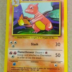 Charmeleon Base Set Pokemon Card