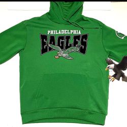 Philadelphia Eagles Throwback Logo Football NFL Hoodie Sweatshirt Kelly Men M