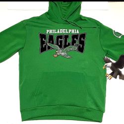 Philadelphia Eagles Throwback Logo Football NFL Hoodie Sweatshirt Kelly Men M