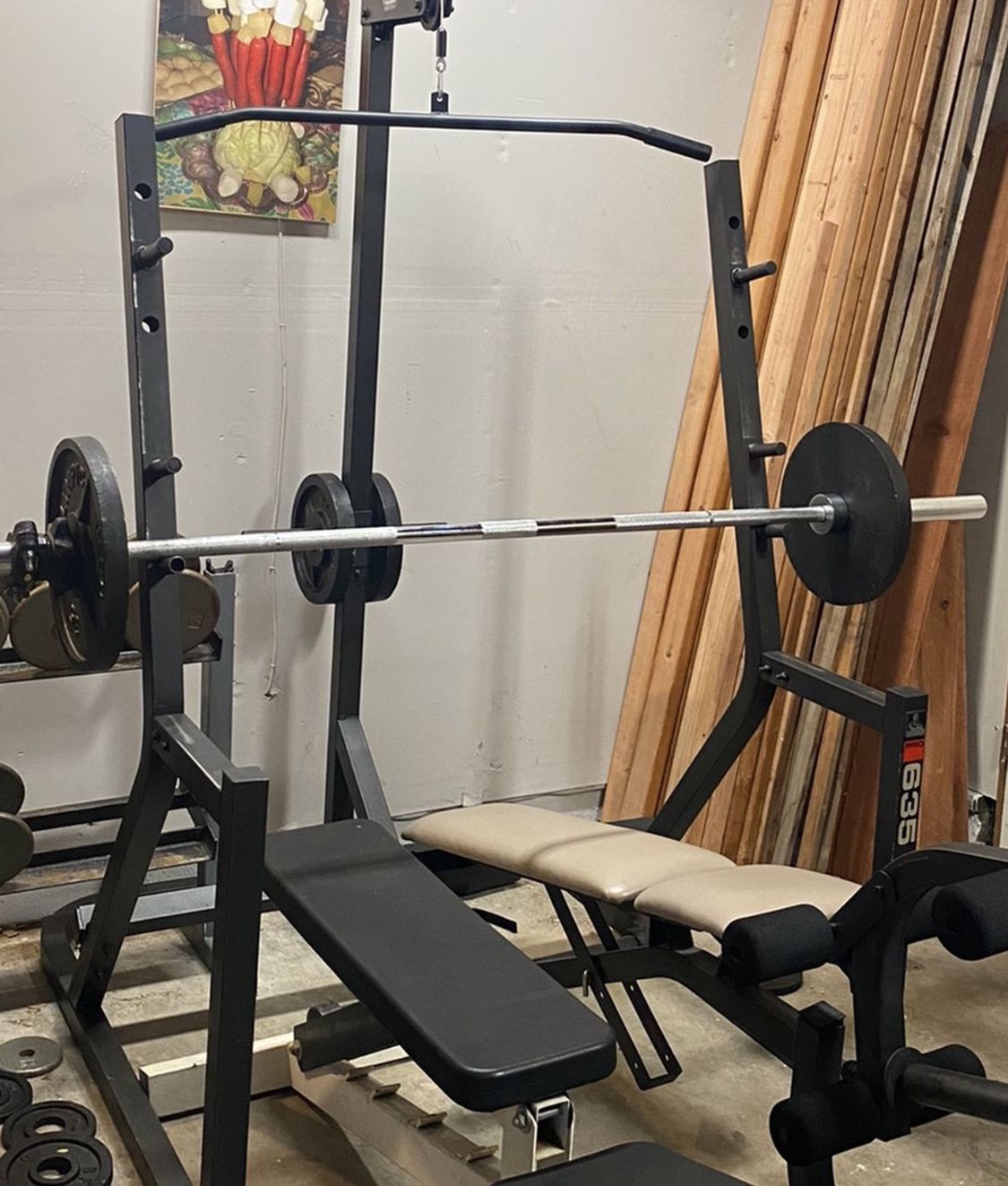 Squat Rack And 7ft 45lb Bar For Sale