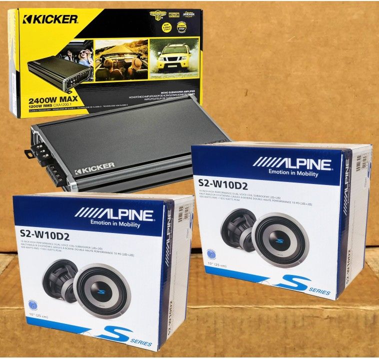 Kicker CX Series Power Amplifier Mono Subwoofer System Alpine S Series 10