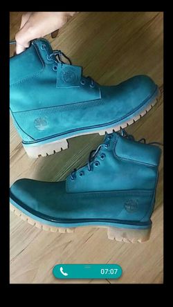 Turquoise timberlands size 10