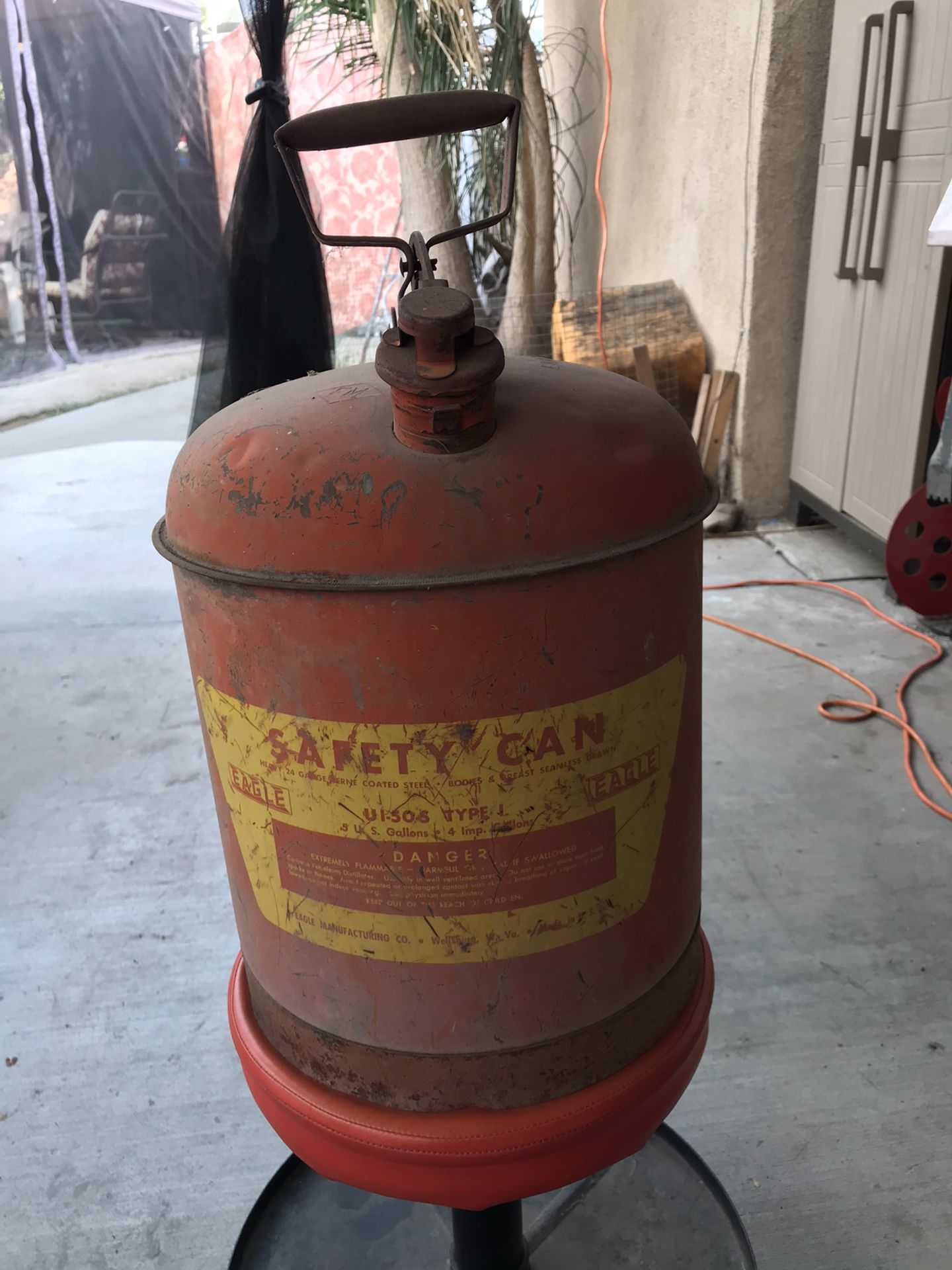 Old vintage 5 gallon gas can