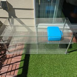 3 tier glass table