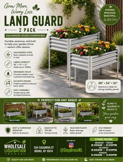 Land Guard Galvanized Raised Garden Bed 2-Pack
