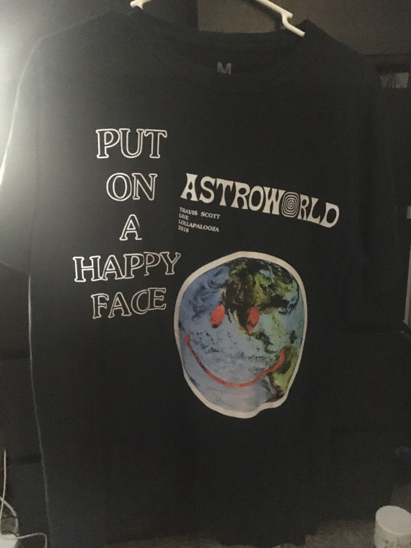 Travis Scott Lollapalooza Astroworld (Put On A Happy Face) shirt (Size Medium)
