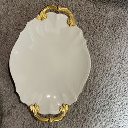 Vintage Lenox Valencia 24 K Gold Trim Oval Serving platter 