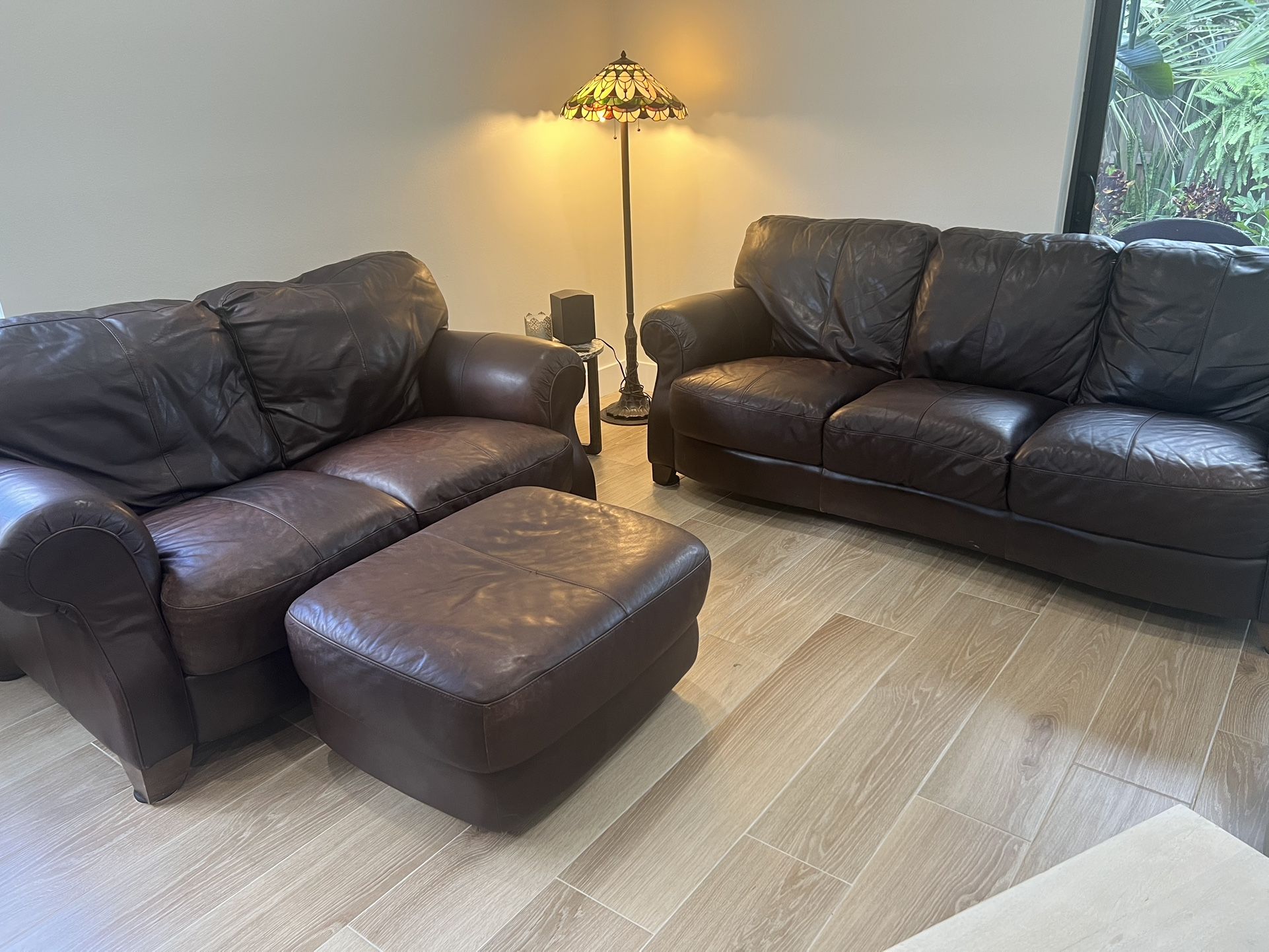 Ethan Allen Italian Leather 3 Piece Set