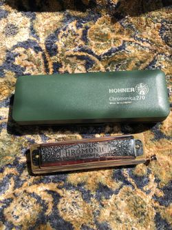 Vintage Super Chromonica 270 with green case. M. Horner. Like-new condition. Made in Germany.