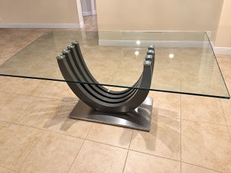 Modern Glass Dining Table – Purchased at El Dorado Furniture