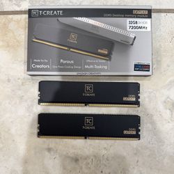 Like New Mint Condition TEAMGROUP T-Create Expert Overclocking 10L CL34 DDR5 32GB Kit (2 x 16GB) 7200MHz (PC5-57600) Intel XMP 3.0 & AMD Expo Compatib