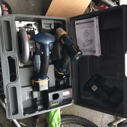 Ryobi 14.4 v hand saw,drill machine and hand light.