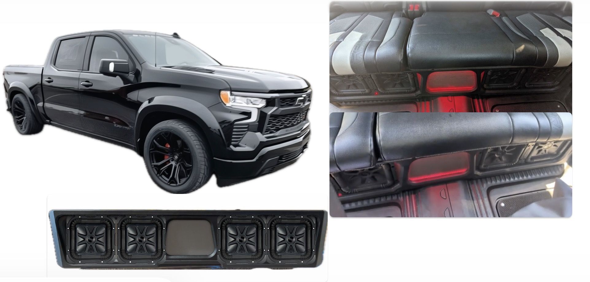 4 KICKER L7s 8” Subwoofers CUSTOM BOX FOR SILVERADO SIERRA 2019-2026