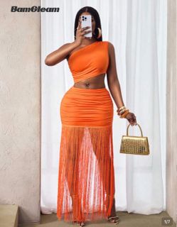 orange dress for Karol g 🧡