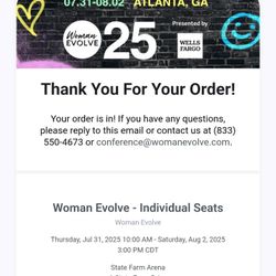 WOMAN EVOLVE 2025 TICKETS FOR SALE