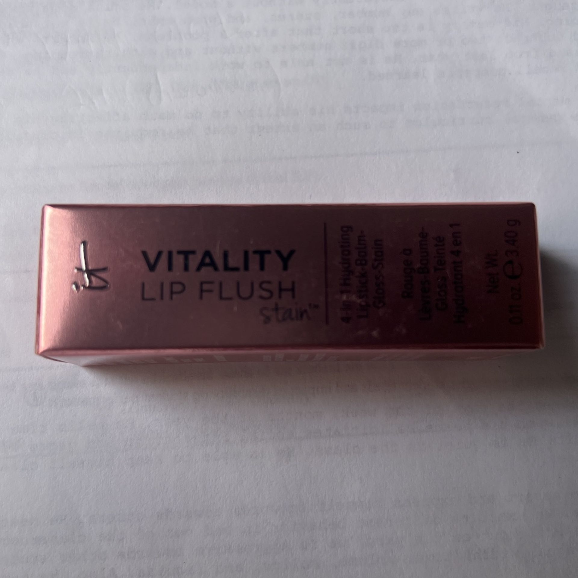 IT Cosmetics Vitality Lip Flush Stain 4 In 1 Hydrating Lipstick Balm Gloss Stain Pure Joy