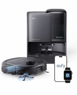 eufy E25 Robot Vacuum and Mop Combo, 20,000 Pa, HydroJet Roller Mop Extendable Side Brush, Zero-Tangle Design, All-in-One Station, AI Obstacle Avoidan