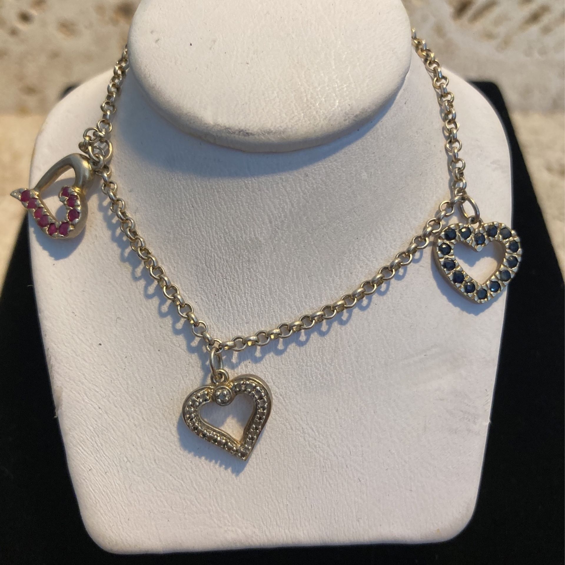 Vintage Sterling Heart Charm Bracelet - Brst Quality - Good Condition - #artssoflo