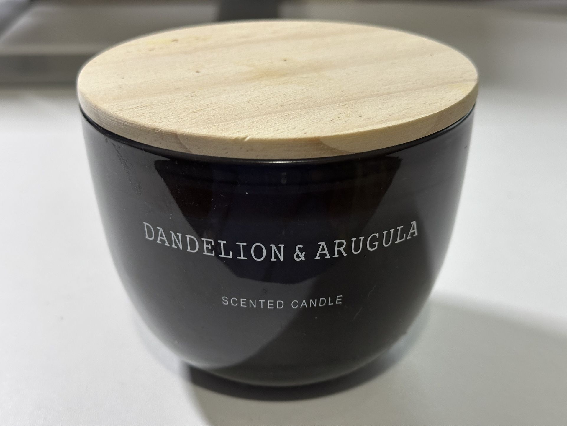 World Market Gray Dandelion & Arugula Scented Candle