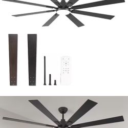 72 in. Indoor/Outdoor Integrated LED Ceiling Fan — Brushed Nickel + Remote