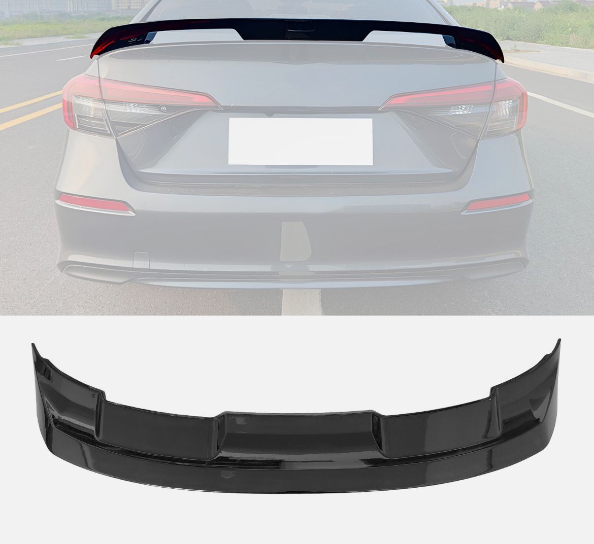 22-25 Honda Civic 11th Sedan Trunk Spoiler Gloss Black Rear Wing ABS Lip