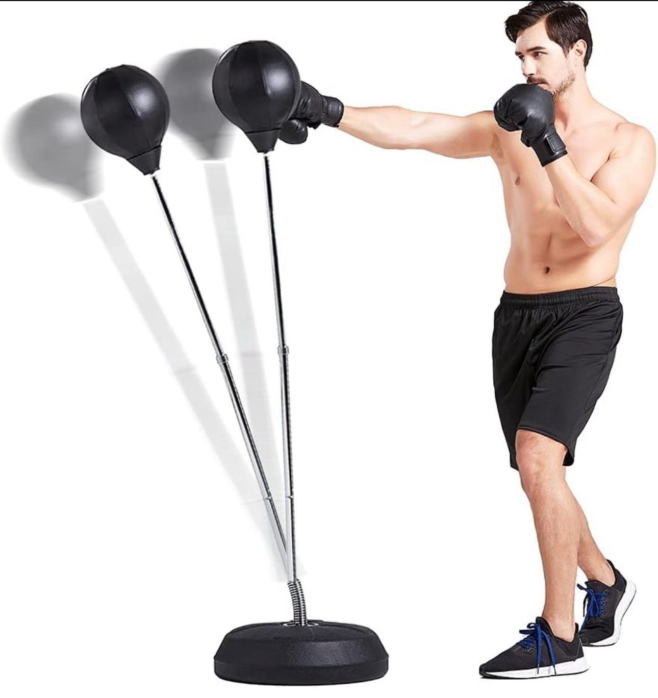 Inflatable Punching Bag Stand for Adults | Adjustable 53"-61" Boxing Bag I Immediate Bounce Material Punching Bag with Stand | Punching Bag for Adults