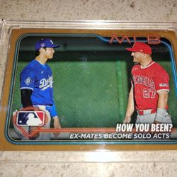 Shohei Ohtani And Mike Trout Gold Parallel Numbered Card