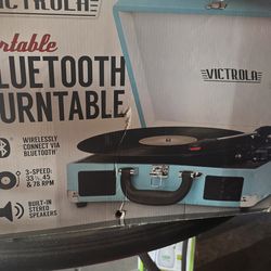Victrola Blue Portable Bluetooth Turntable