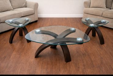 ✨ Modern Glass Coffee Table End Tables – Set of 3