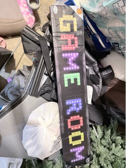 Game room sign with lights
