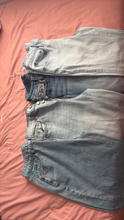 Lot of 4 Light Wash Denim Jeans