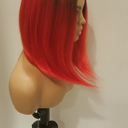 Short Red Straight Wig