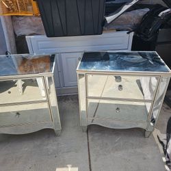  Two Mirrow  Night Stands Drawer