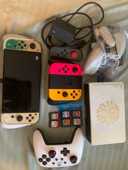 Switch OLED TOTK Edition + Accessories and Games
