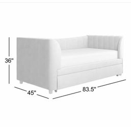 Upholstered twin daybed with trundle