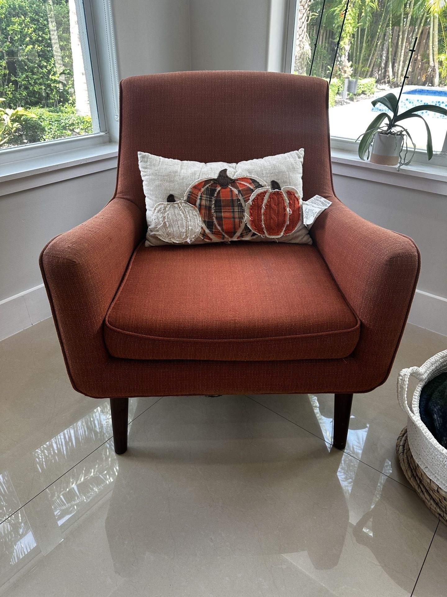 Burnt orange Accent Chair