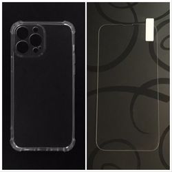 iPhone clear flexible case and tempered glass screen protector - all phones 