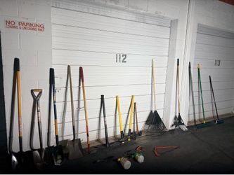 20-Pc Commercial Landscaping & Estate Tool Lot - Shovels, Sledges, Maul, Rakes, Pruners