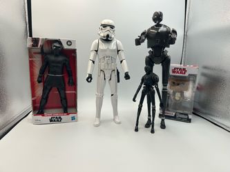 Star Wars Figures K-2SO, Storm Trooper Kylo Ren , Chewbacca (bobble head)