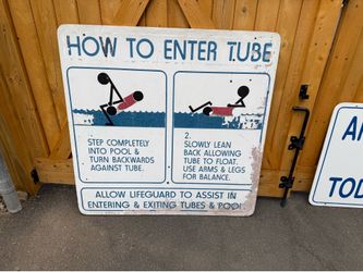 Water park warning sign