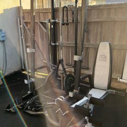 Marcy Pro Power Cage And Utility Bench Press Working Out Gym Machine