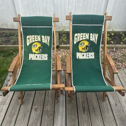 Vintage Green Bay Packers Canvas Chairs (2)