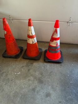 Orange Traffic Safety Cones Set of 3